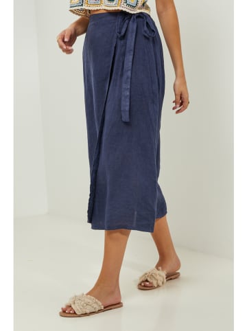 Lin Passion Linnen rok donkerblauw