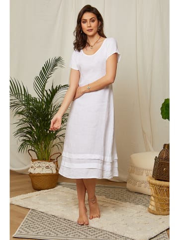 Lin Passion Leinen-Kleid in Weiß