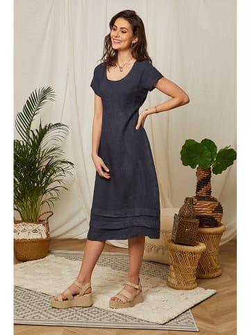 Lin Passion Leinen-Kleid in Dunkelblau