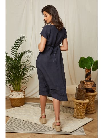 Lin Passion Linnen jurk donkerblauw