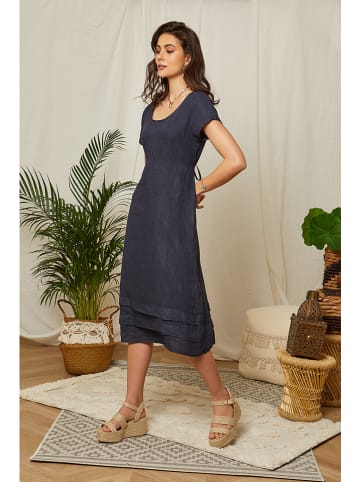 Lin Passion Linnen jurk donkerblauw