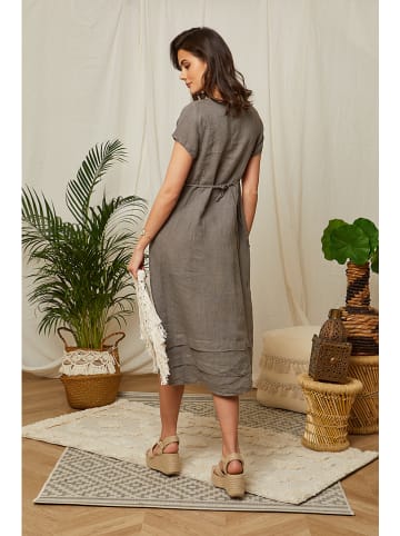 Lin Passion Leinen-Kleid in Taupe