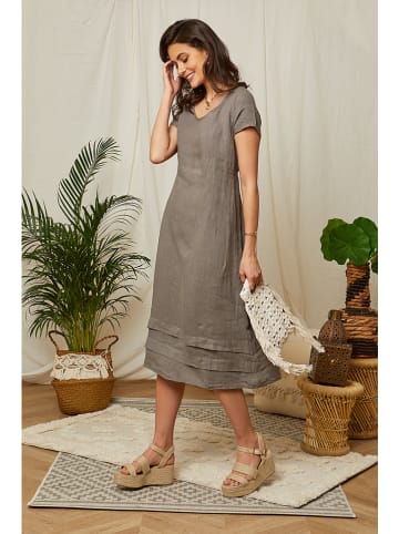 Lin Passion Linnen jurk taupe