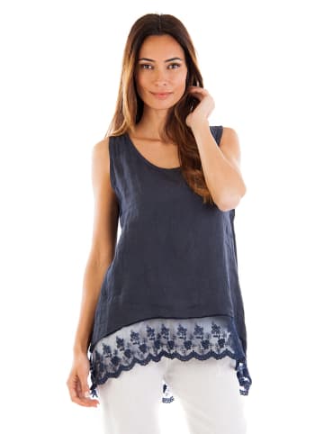 Lin Passion Leinen-Top in Dunkelblau