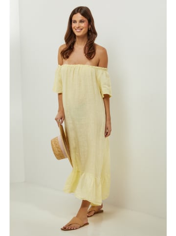 Lin Passion Leinen-Kleid in Gelb