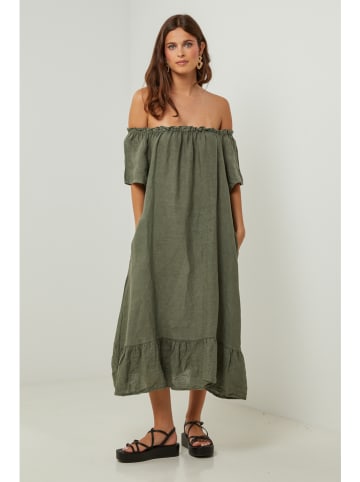 Lin Passion Leinen-Kleid in Grün