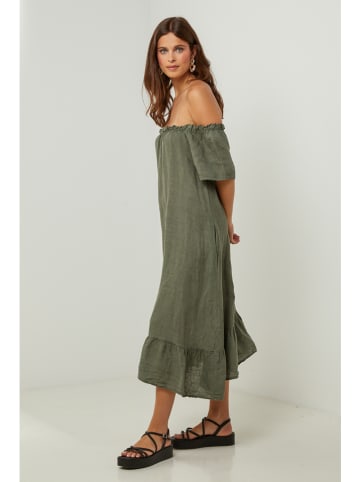 Lin Passion Leinen-Kleid in Grün