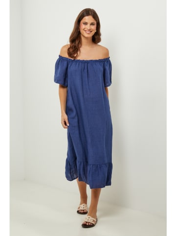 Lin Passion Linnen jurk donkerblauw