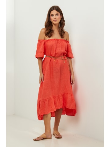 Lin Passion Linnen jurk rood