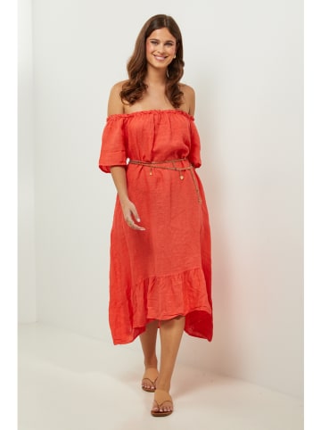 Lin Passion Linnen jurk rood