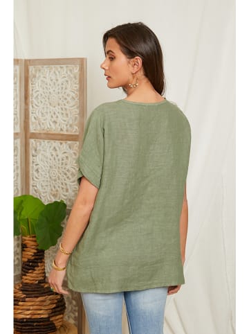 Lin Passion Leinen-Bluse in Grün