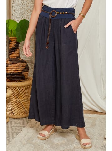 Lin Passion Linnen broek donkerblauw