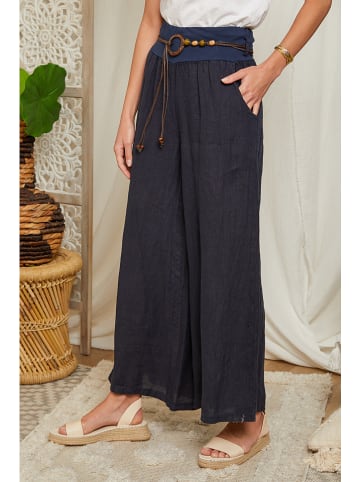 Lin Passion Linnen broek donkerblauw