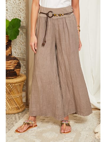 Lin Passion Leinen-Hose in Taupe