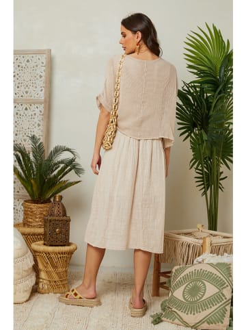 Lin Passion Sukienka w kolorze beżowym