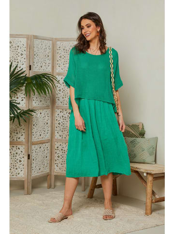 Lin Passion Leinen-Kleid in Grün