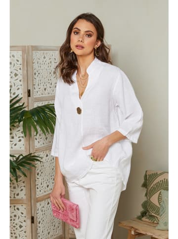 Lin Passion Leinen-Bluse in Weiß