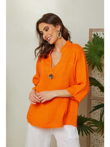Lin Passion Leinen-Bluse in Orange
