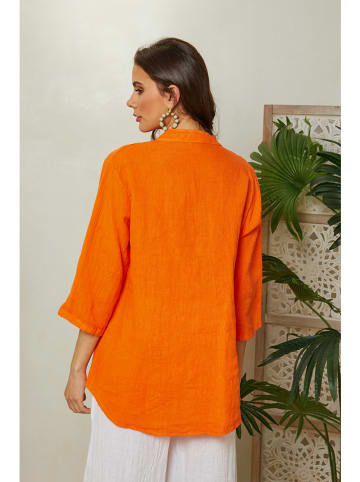 Lin Passion Leinen-Bluse in Orange