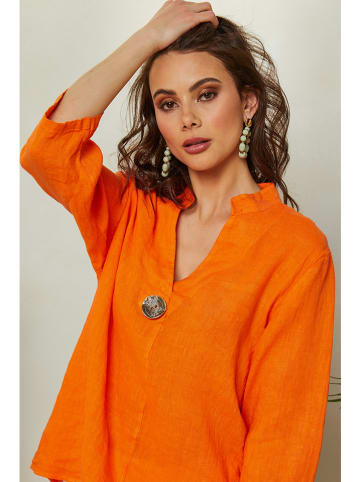 Lin Passion Leinen-Bluse in Orange