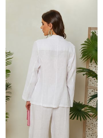 Lin Passion Lniany blezer w kolorze białym