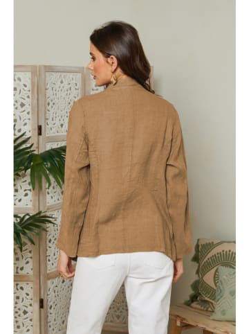 Lin Passion Leinen-Blazer in Hellbraun