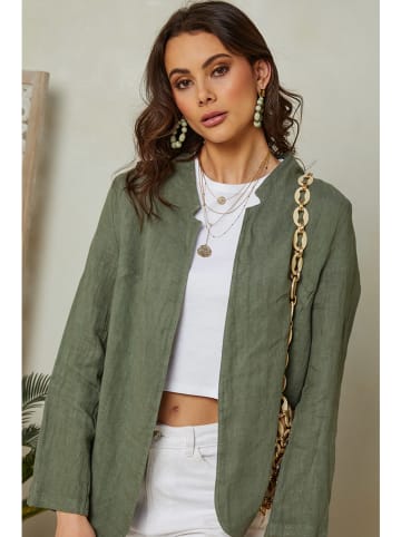 Lin Passion Lniany blezer w kolorze khaki