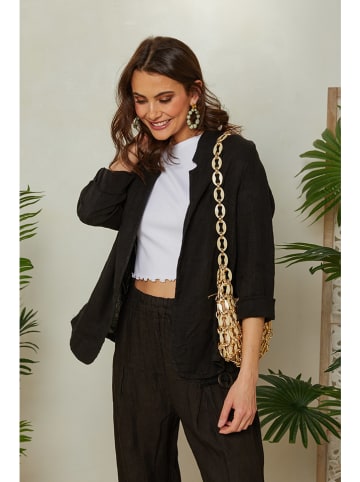 Lin Passion Leinen-Blazer in Schwarz
