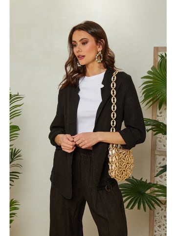 Lin Passion Leinen-Blazer in Schwarz