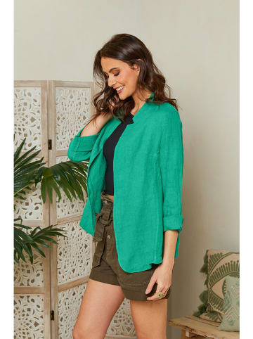 Lin Passion Linnen blazer groen
