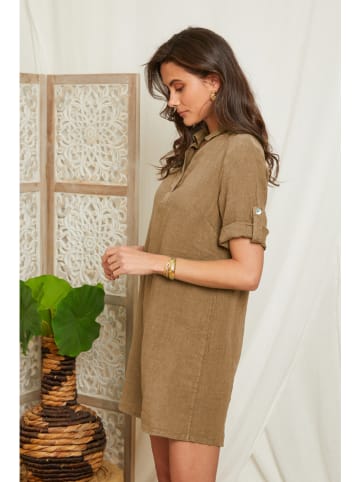 Lin Passion Leinen-Kleid in Beige