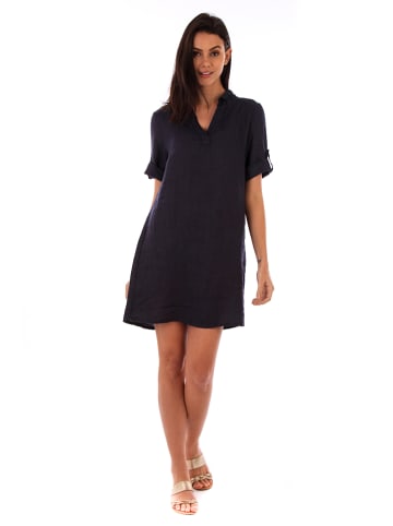 Lin Passion Leinen-Kleid in Dunkelblau