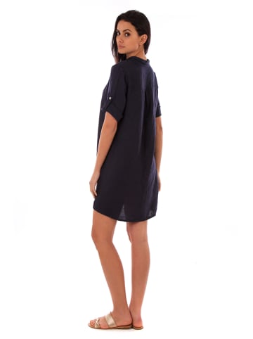 Lin Passion Lniana sukienka w kolorze granatowym