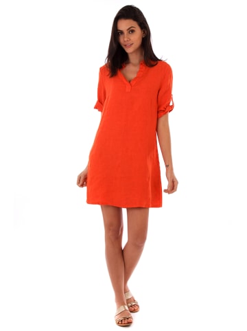 Lin Passion Leinen-Kleid in Orange
