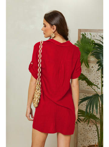 Lin Passion Leinen-Kleid in Rot