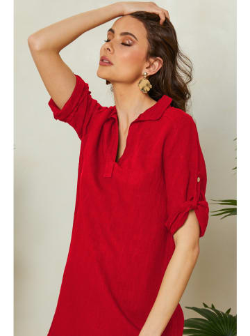 Lin Passion Leinen-Kleid in Rot