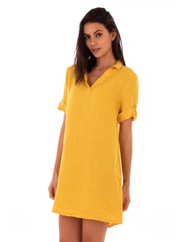 Lin Passion Leinen-Kleid in Gelb