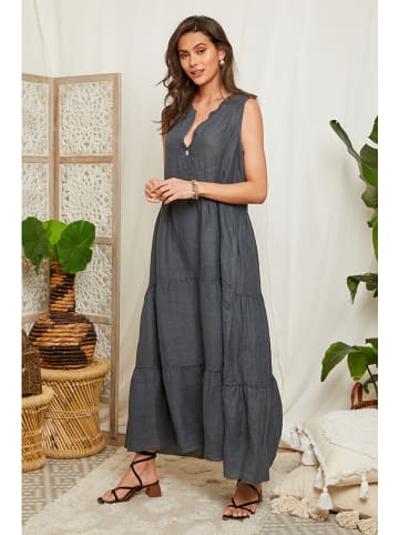 Lin Passion Leinen-Kleid in Anthrazit