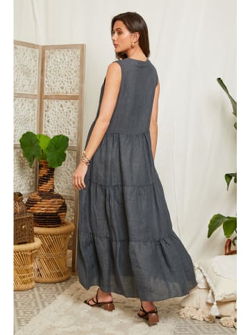 Lin Passion Leinen-Kleid in Anthrazit