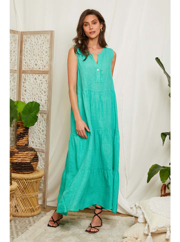 Lin Passion Leinen-Kleid in Türkis