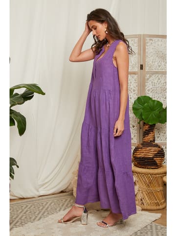 Lin Passion Leinen-Kleid in Lila