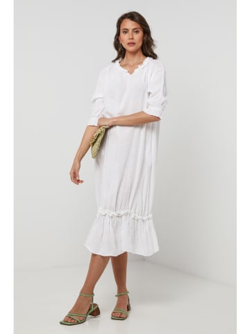 Lin Passion Leinen-Kleid in Weiß