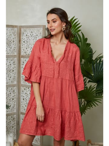 Lin Passion Leinen-Kleid in Rot