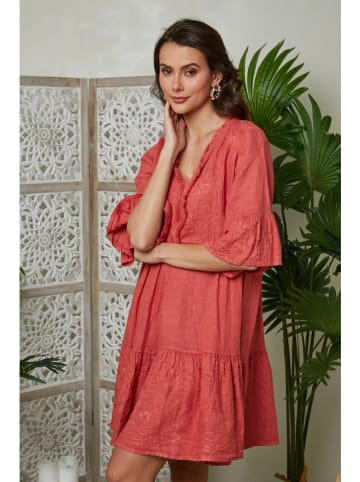 Lin Passion Leinen-Kleid in Rot