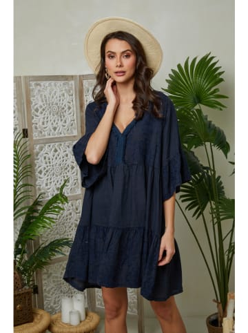 Lin Passion Leinen-Kleid in Dunkelblau