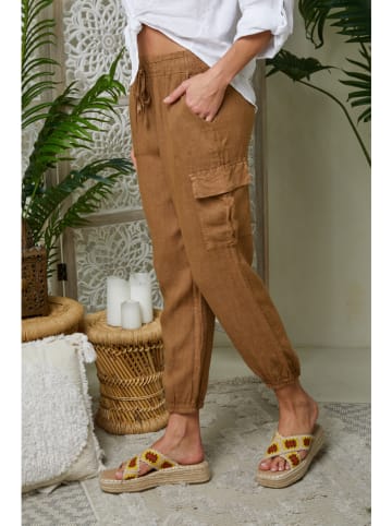 Lin Passion Linnen broek lichtbruin