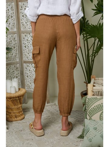 Lin Passion Linnen broek lichtbruin