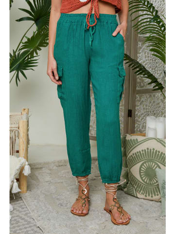 Lin Passion Linnen broek groen