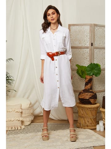 Lin Passion Leinen-Kleid in Weiß
