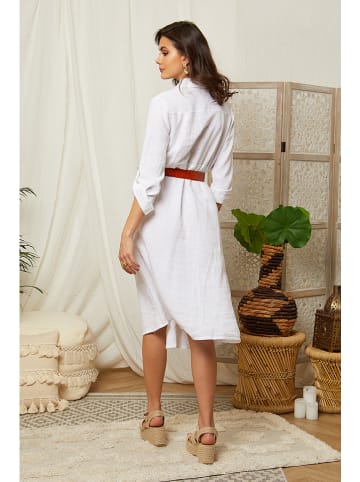 Lin Passion Leinen-Kleid in Weiß